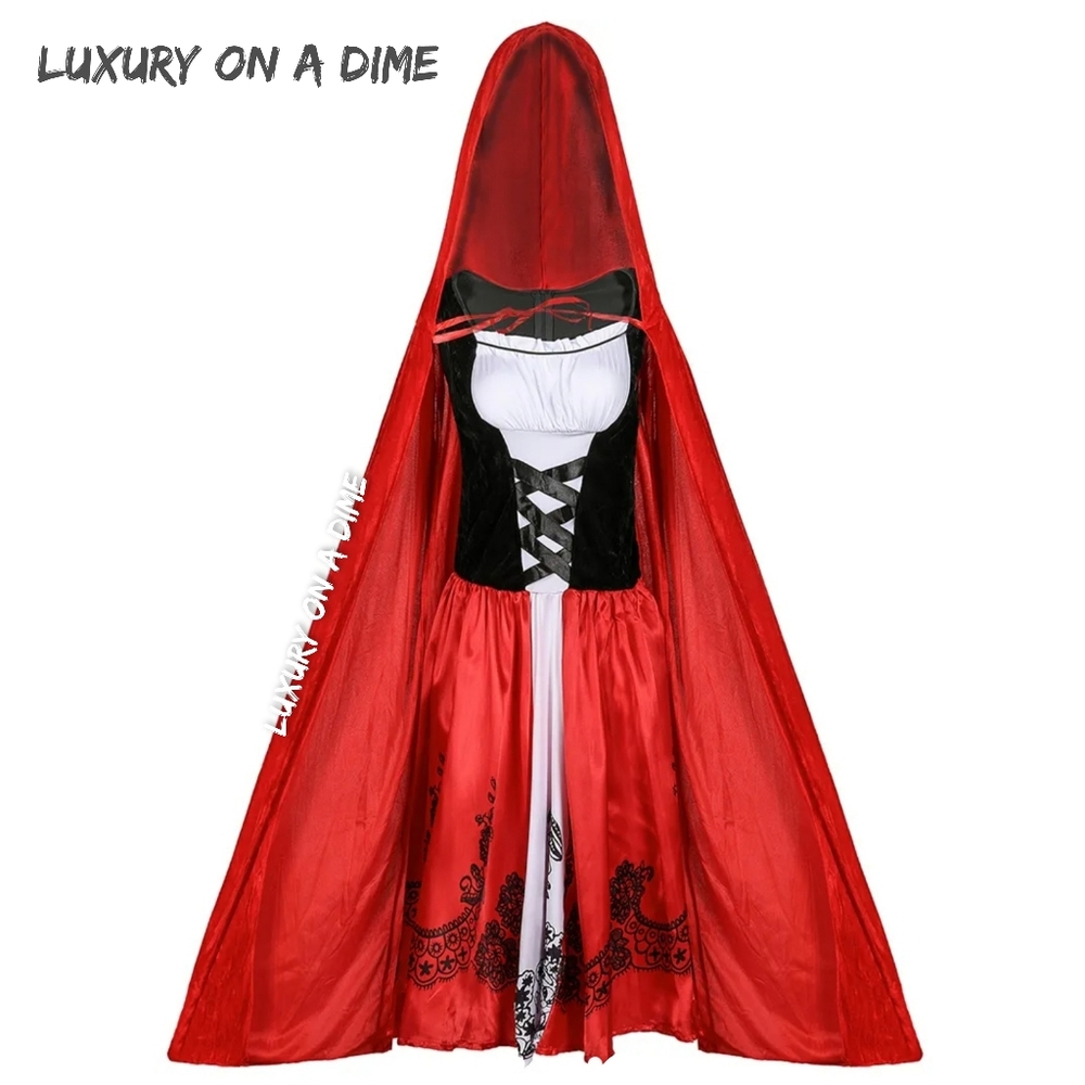 SOLD OUT ⭐️ LITTLE RED RIDING HOOD Cosplay Adult Halloween Costume 2-piece - Picture 4 of 11